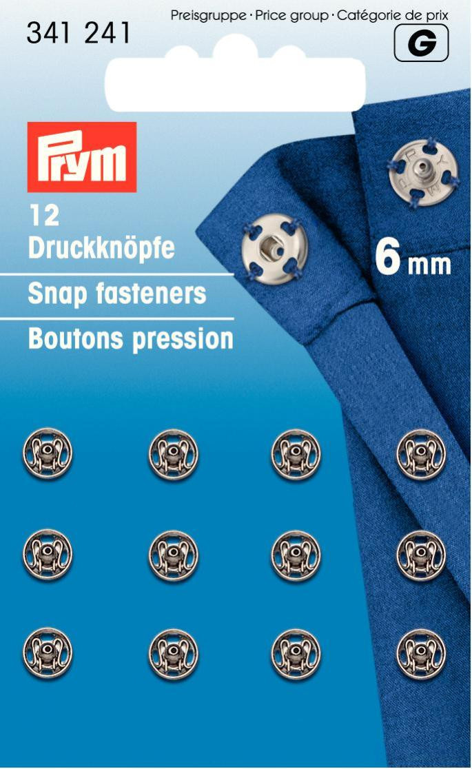 Prym - 15mm Sew-On Brass Snap Fasteners - Silver (341249)